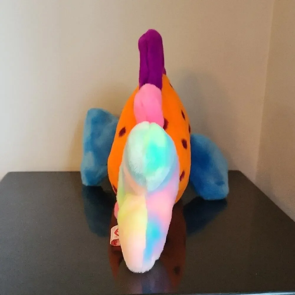 Ty Beanie Baby Lips Vibrant Plush Fish with Blue and Orange